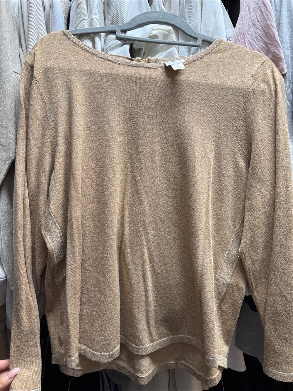 Chico's Scoop Neck Sweater in Soft Beige